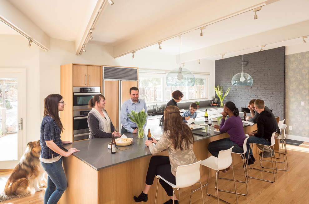 Inspiration for a mid-century modern kitchen remodel in Denver