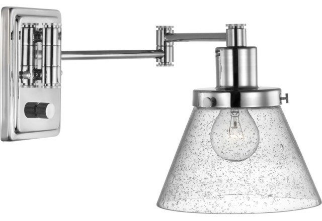 Hinton Collection Polished Nickel Swing Arm Wall Light