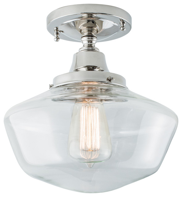 Schoolhouse 1 Light Indoor Flush Mount (5361FPNCL) Transitional