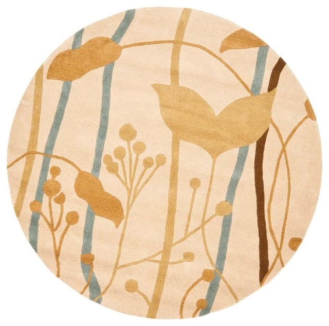 6 ft. Round Rug in Beige Contemporary Area Rugs by ShopLadder