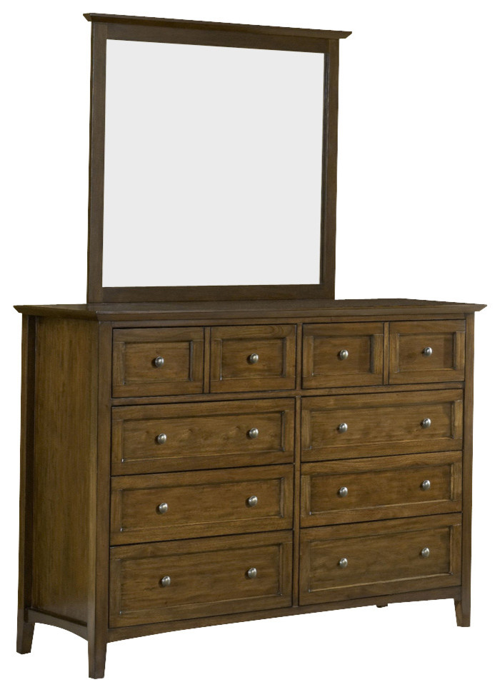 Modus Paragon Eight-Drawer Dresser With Mirror, Truffle