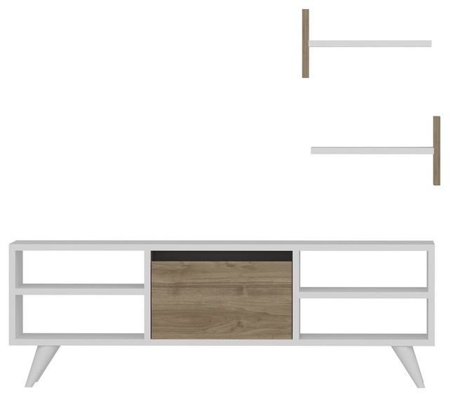 Decorotika Dominico 47 Tv Stand And Entertainment Center With Accent Shelves