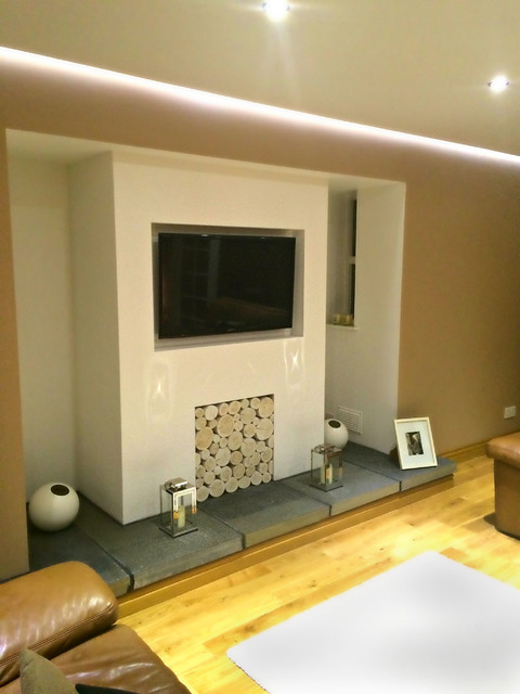 A Modernised Inglenook Fireplace Filled With Scandi Style Log