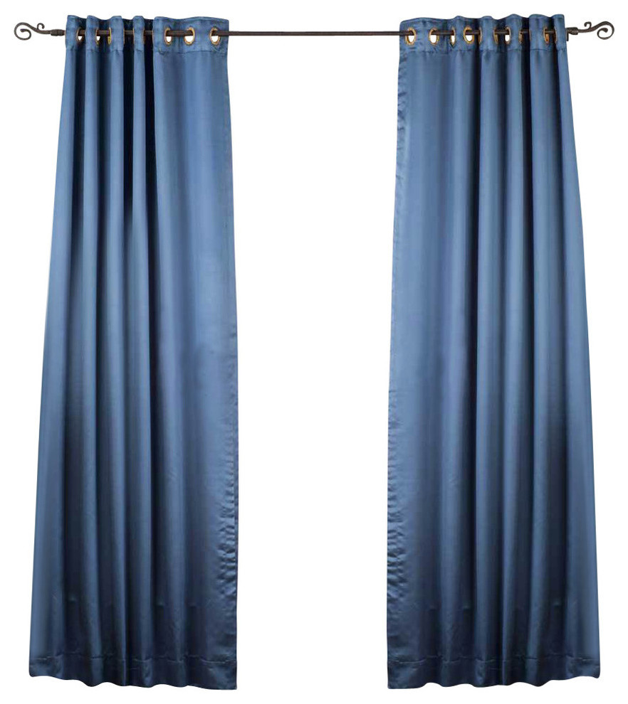 Blue Ring / Grommet Top 90% blackout Curtain / Drape / Panel -60W x 84L-Piece