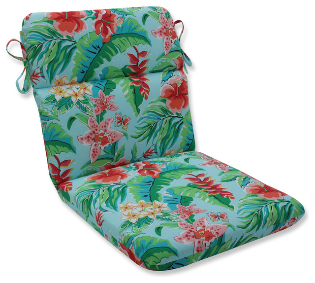 Outdoor/Indoor Tropical Paradise Rounded Corners Chair Cushion