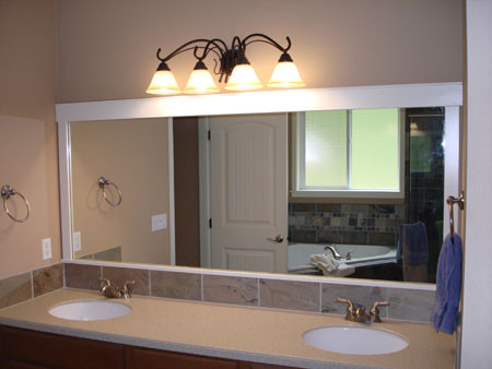 Interior Bathroom Trim on Window and Mirrors