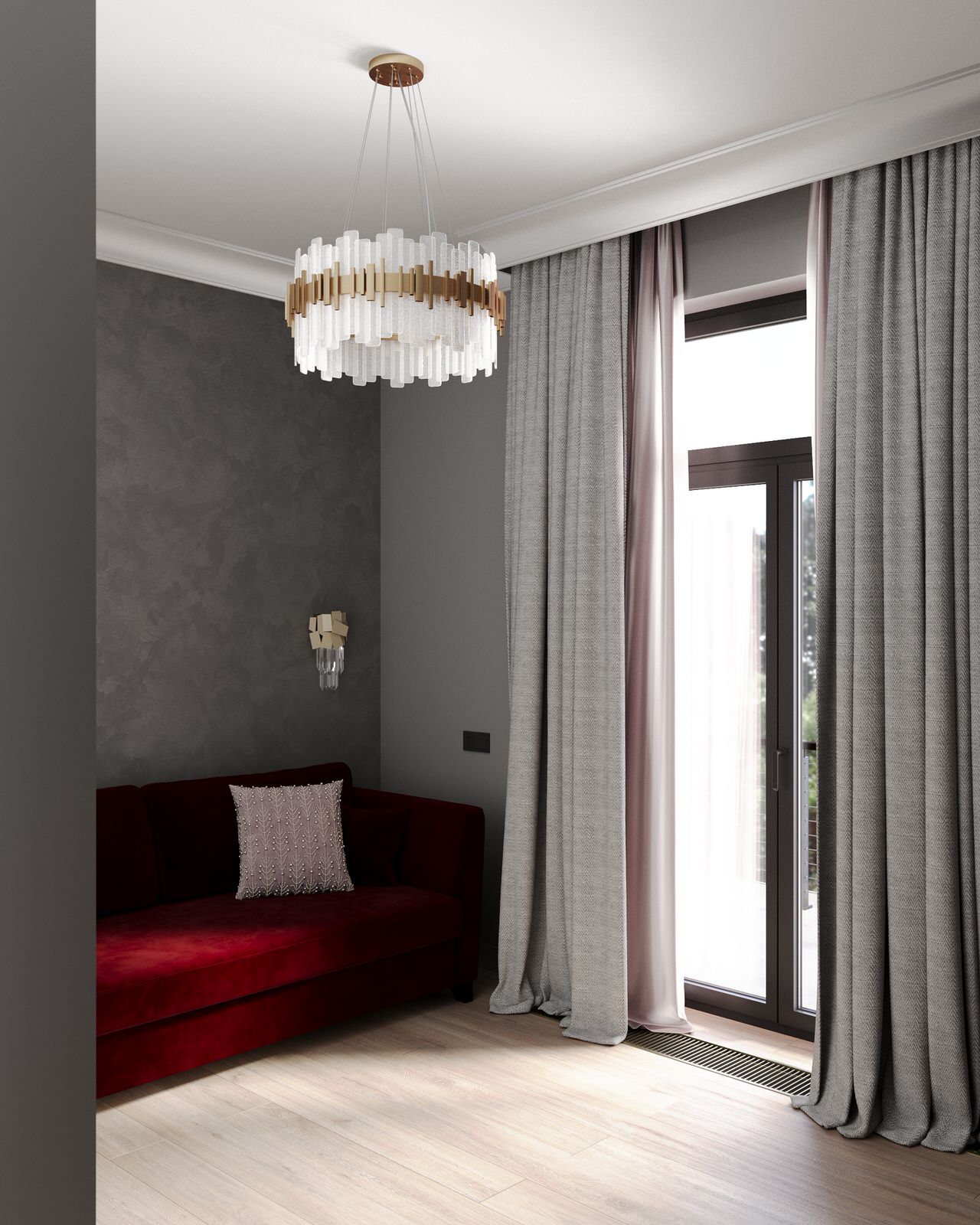 Стильный дом с красными акцентами