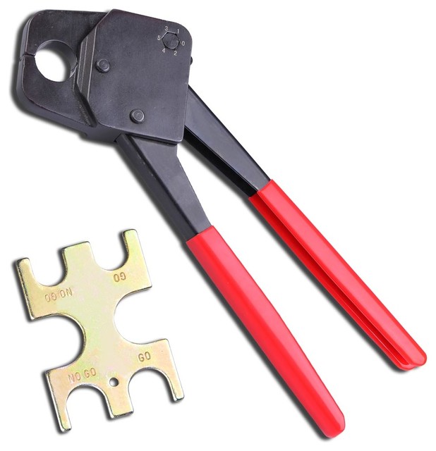 3/4" Pex Crimping Crimper Copper Ring With Go/No Go Gauge Plumbing Crimp Tool Contemporary