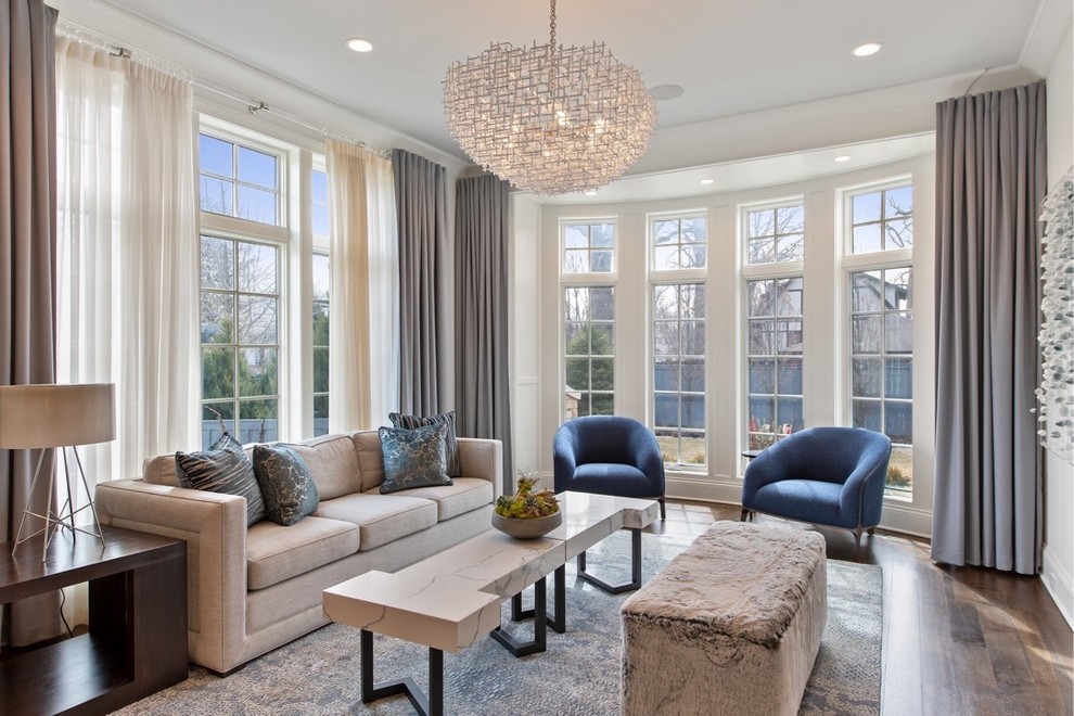 Transitional home design photo in Chicago