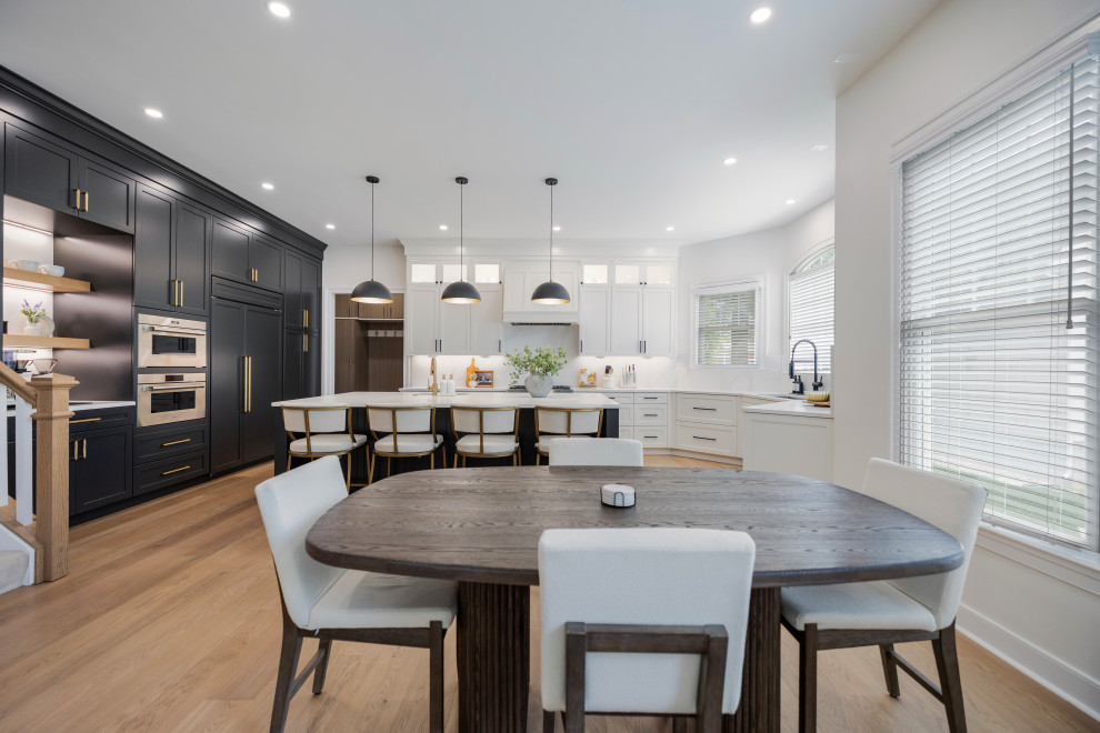 Inspiration for a large transitional u-shaped eat-in kitchen remodel in DC Metro