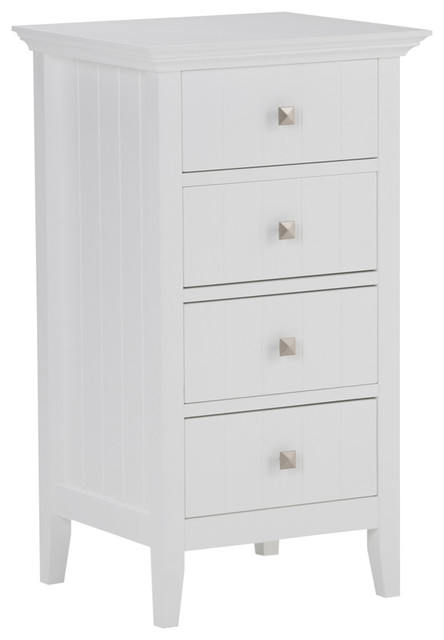 Acadian White 4-Drawer Bathroom Cabinet