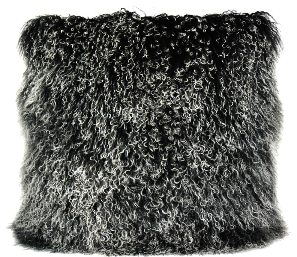 Lamb Fur Pillow - Black