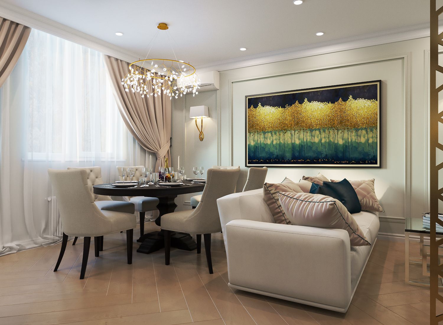 Дизайн проект 2х-комнатной квартиры в современной классике