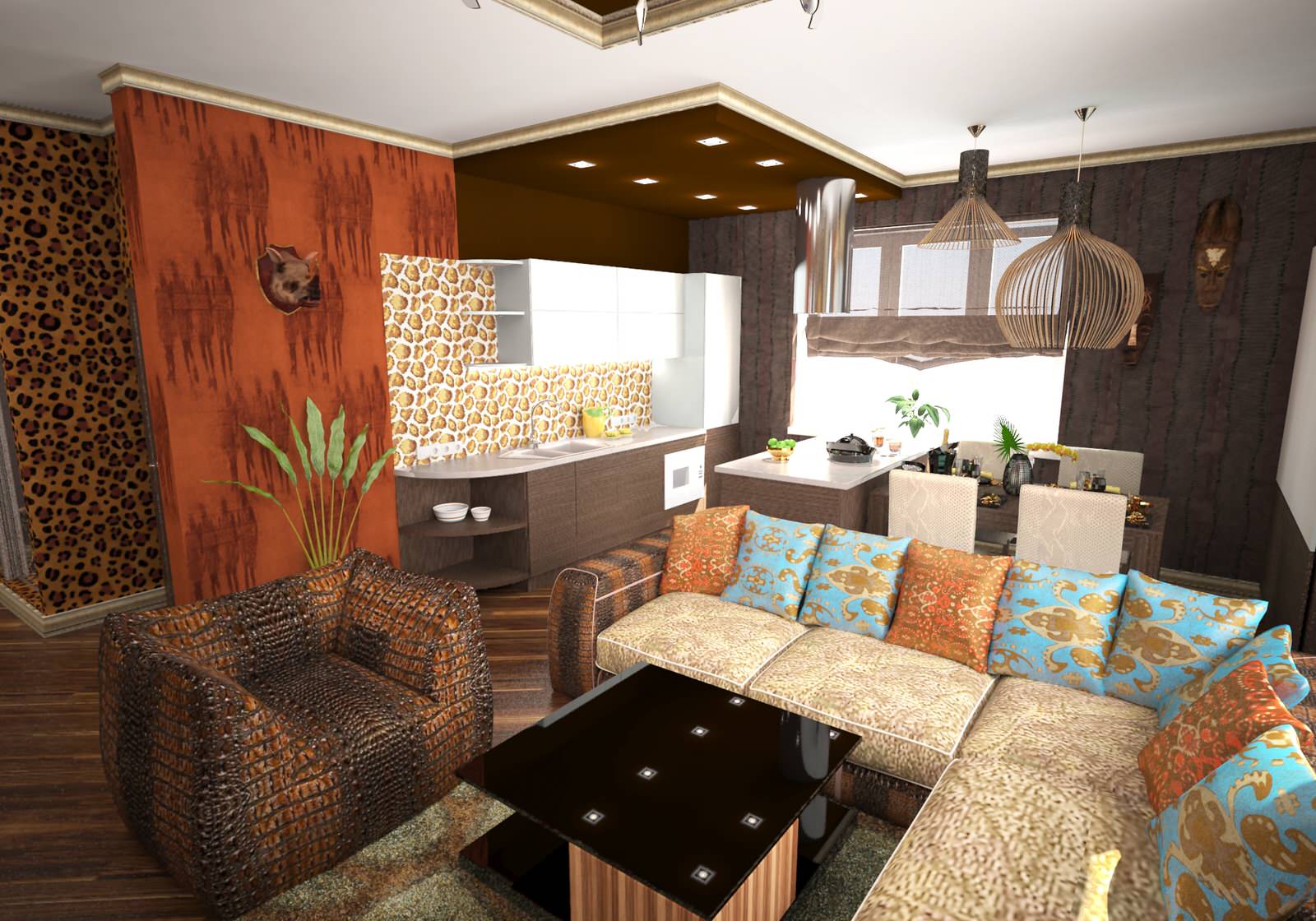 Квартира для молодой семьи в стиле "Сафари"