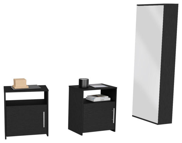 DEPOT Augusta 3 Piece Bedroom Set, Shoe Rack and 2 Nightstands