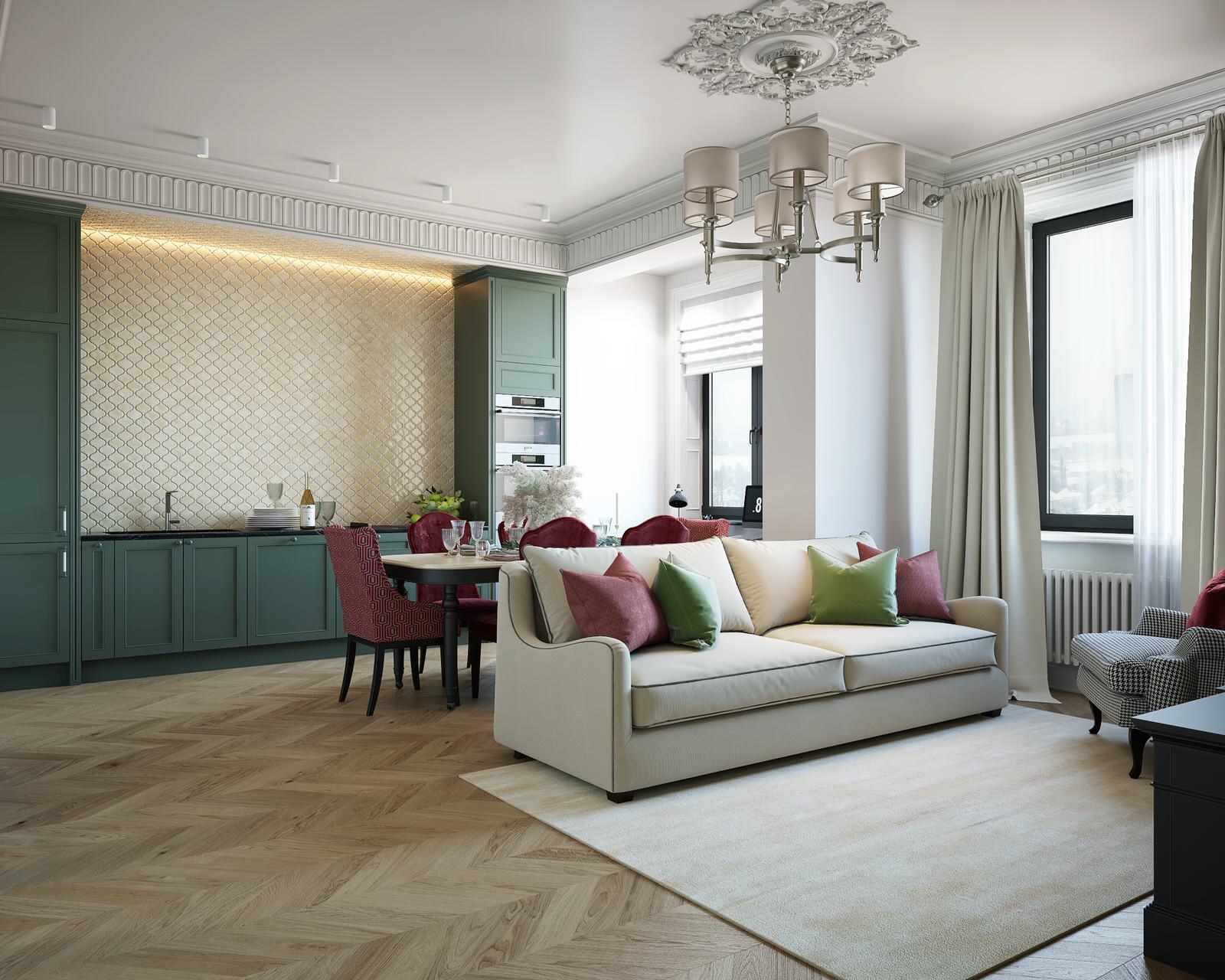 Современная классика, квартира 78м2