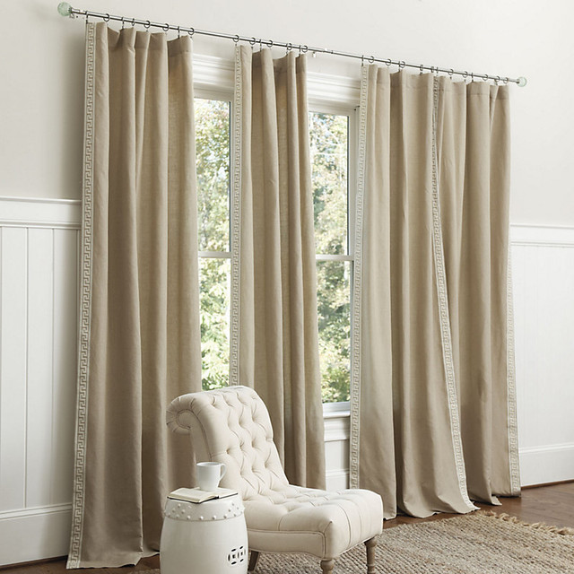 Olympia Greek Key Panel Traditional Curtains By Ballard Designs Olympia Greek Key Panel