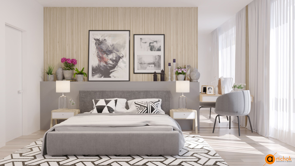 Спальня в бежевых тонах