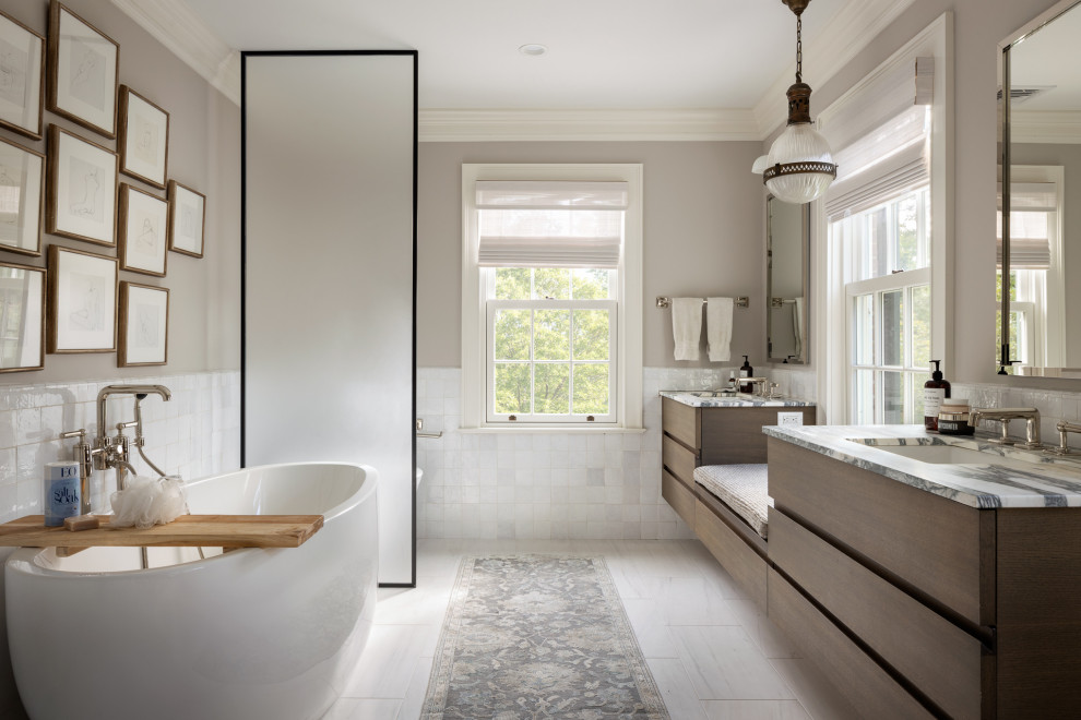 Inspiration for a transitional bathroom in New York.
