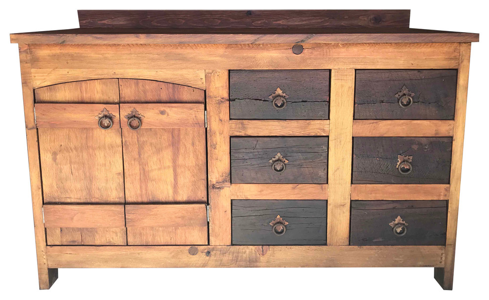 Pueblo Viejo 54" Vanity, Natural Rustic Bathroom Vanities And Sink