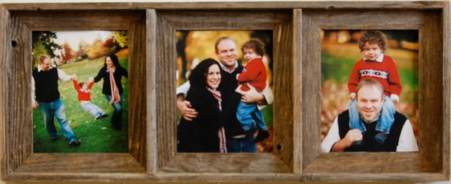 Collage Picture Frame Barn Wood Triple Frame, 8x10