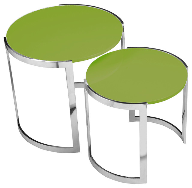 Omni Nesting Side Tables 2 Piece Set Modern And End Omni Nesting Side Tables 2 Piece Set Green