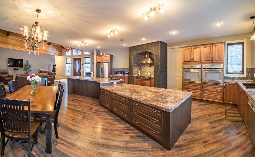 Inspiration for a rustic kitchen remodel in Calgary
