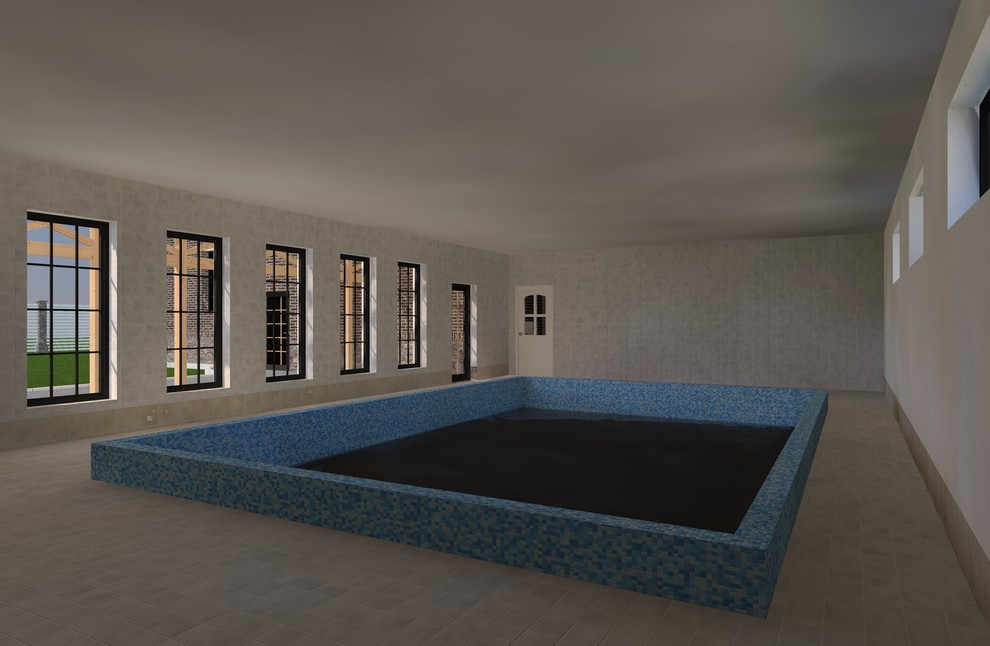 каменный дом с большим бассейном