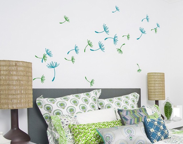 Colorful Dandelions Floral Decals, Trees and Flowers, Sticker, Mural