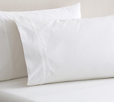 PB Organic 400-Thread-Count Extra Pillowcases, Set of 2, King, White