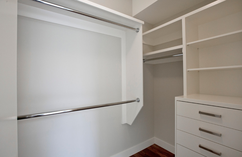 Photo of a contemporary storage and wardrobe in Calgary.