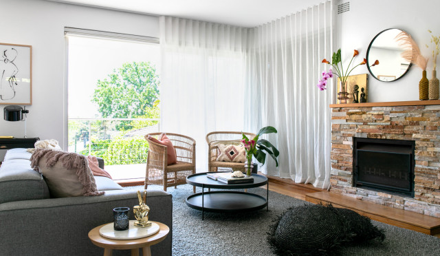 Avalon Beach House maritim-vardagsrum
