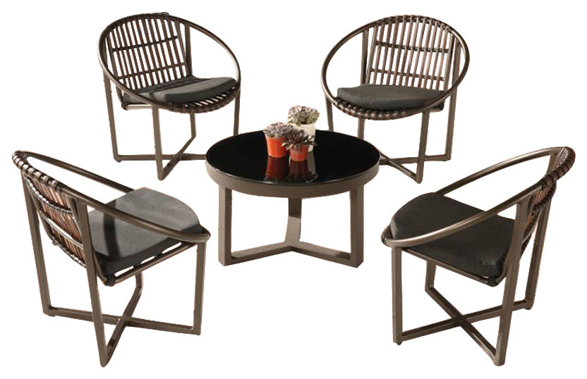 Apricot Modern Outdoor Seating Set For 4 Transitional Outdoor