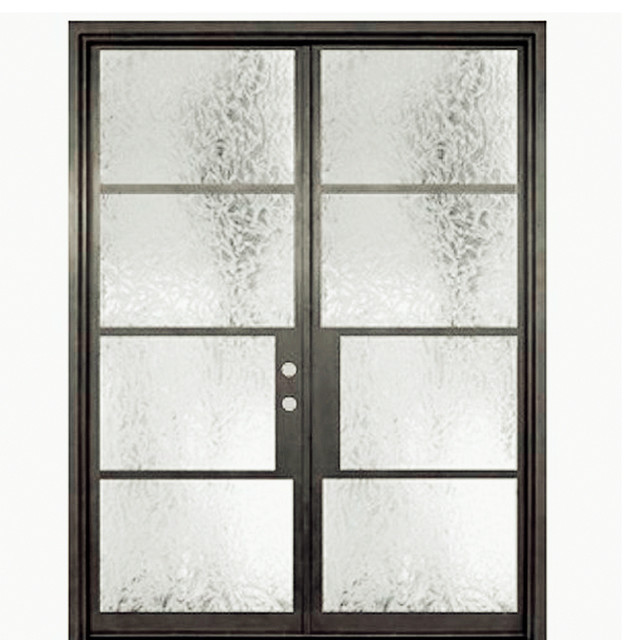 72 X96 Wrought Iron Entry Double Door With Double Low E Glass