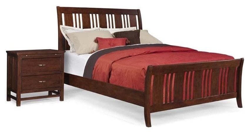 Cresent Fine Furniture Craftsman Cherry California King Sleigh Bed, Cinnamon
