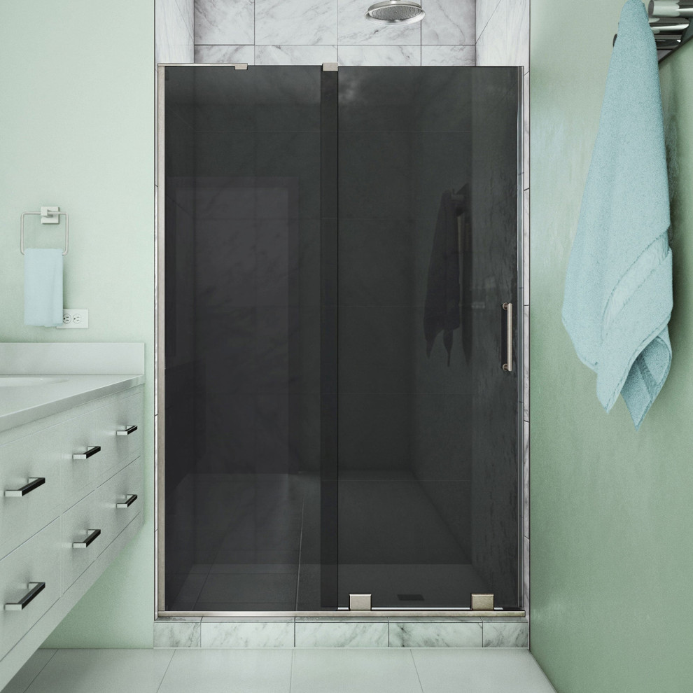 DreamLine MirageX 4448"Wx72"H Frameless Sliding Shower Door in Brushed Nickel, 44 48 in. W x