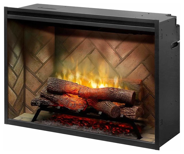 Dimplex Revillusion™ 36" Built-in Electric Firebox with Herringbone Brick Liner