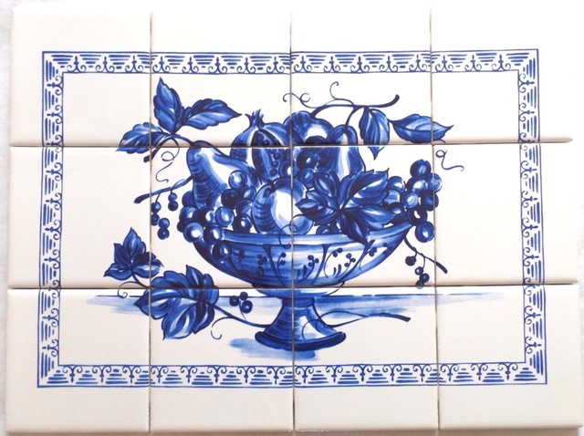 Kitchen Cupboard Ceramic Tile Mural 12pc 4.25" x 4.25" Kiln Fired Back Splash