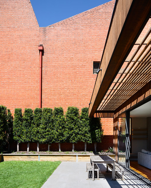 Armadale contemporary addition trendy-hus-og-facade