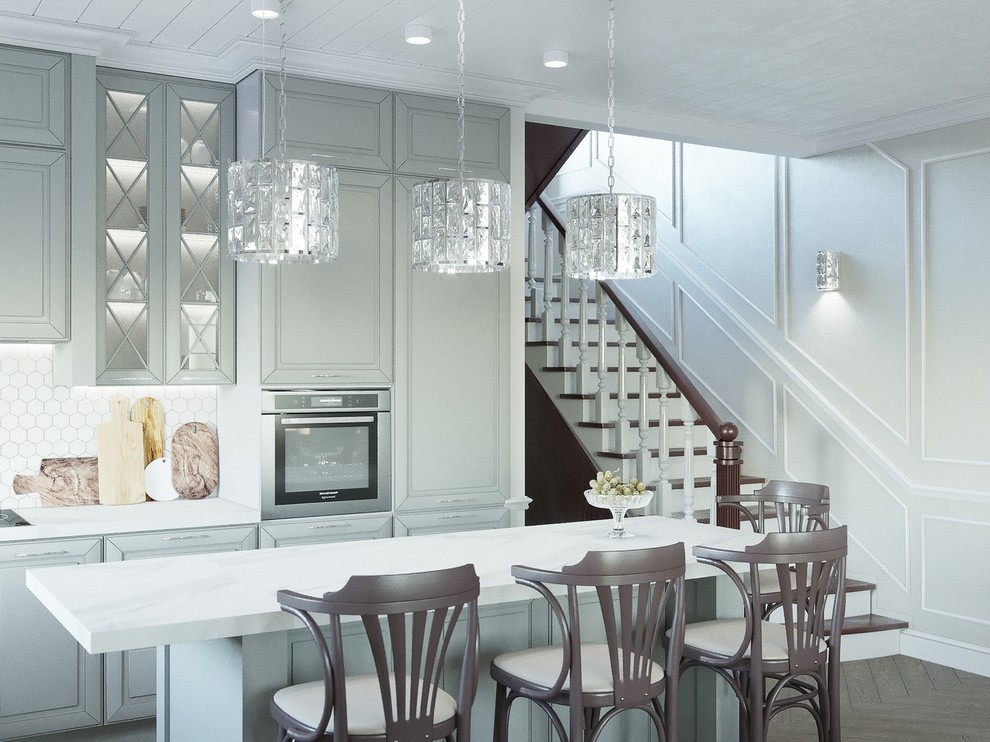 Дизайн интерьера кухни-гостиной, Воронеж