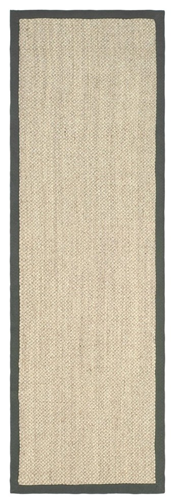 Natural Fiber Area Rug, Marble - Gray, Hallway Runner 2'6"x8'