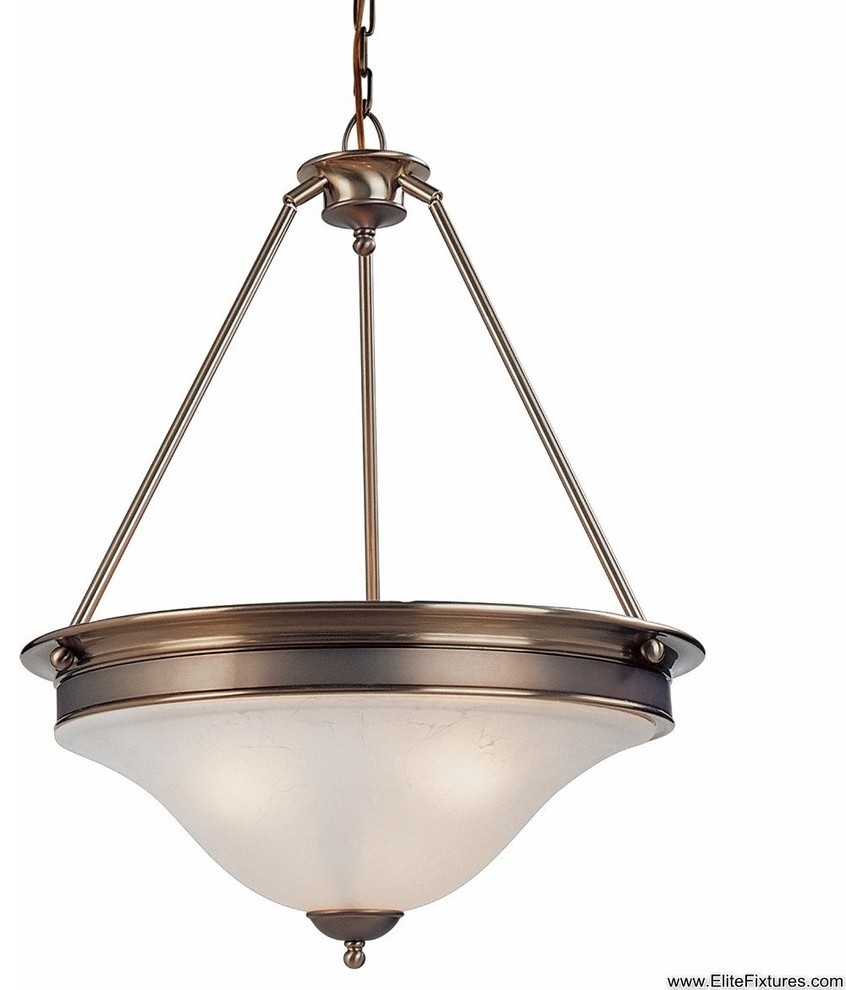 Z-Lite 309P Dynasty 3 Light Pendant in Burnished Nickel/Chocolate
