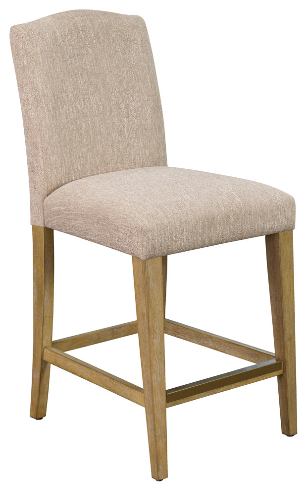 Martha Stewart Connor Upholstered 25" Counter Stool Natural Wood Finish