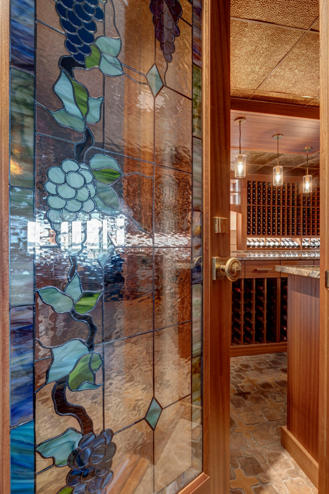 Media room converted into a unique 3,000 bottle wine cellar