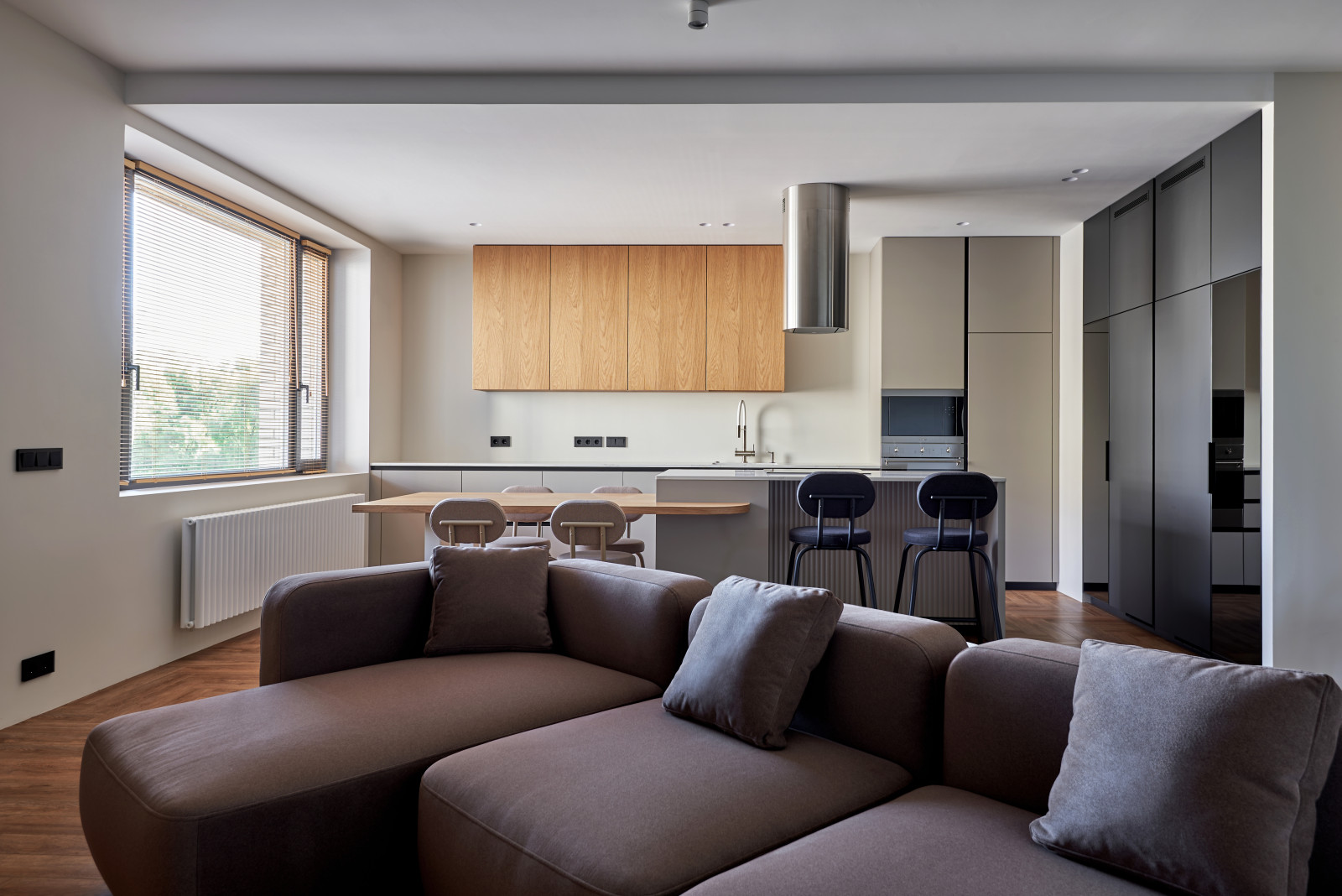 Кухня FENIX и шпон