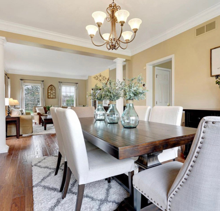 Example of a mid-sized transitional dining room design in Philadelphia