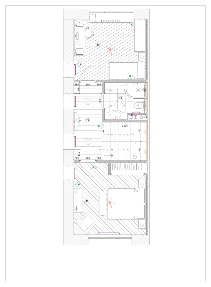Рабочий и эскизный  проект. Таун-хауз Вяземское 156 м.кв.