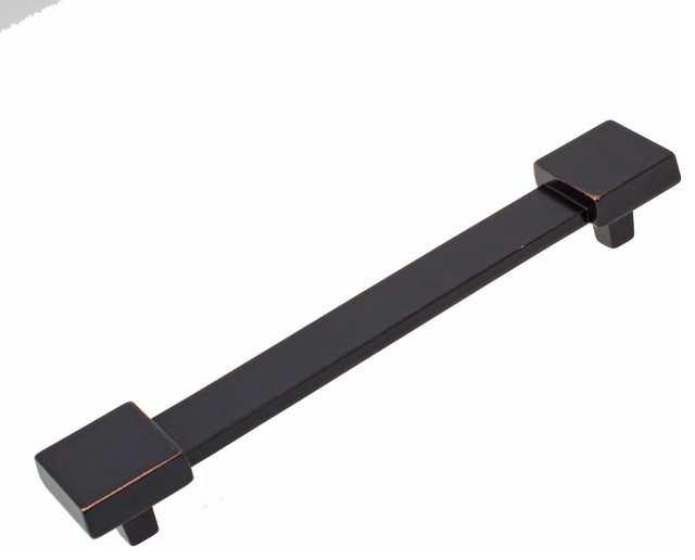 5 Center Square Edged Wide Cabinet Pull Transitional Cabinet
