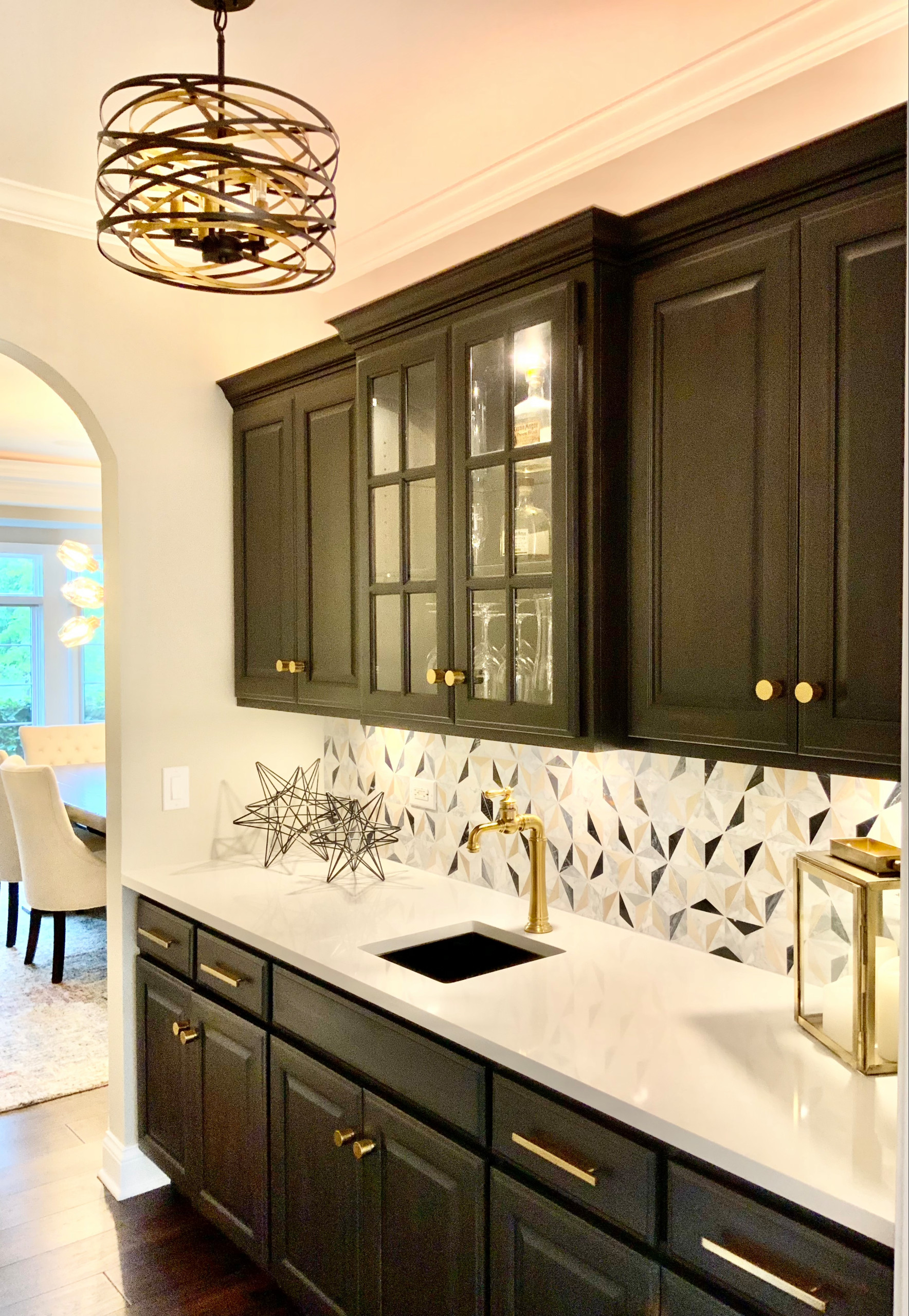 Transitional Home with Antique Brass Accents