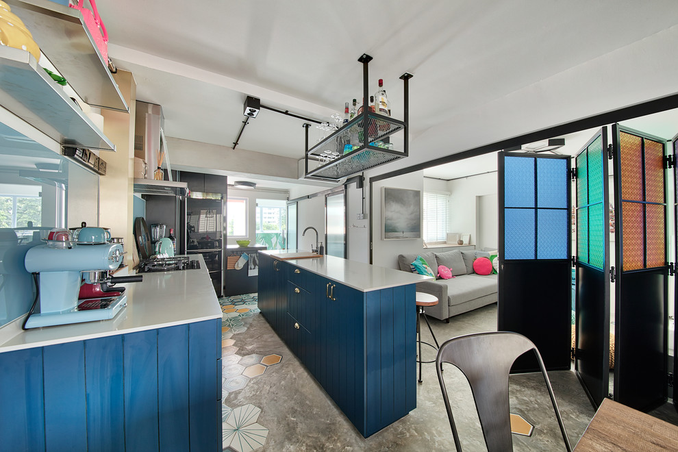Inspiration for an eclectic kitchen in Singapore.